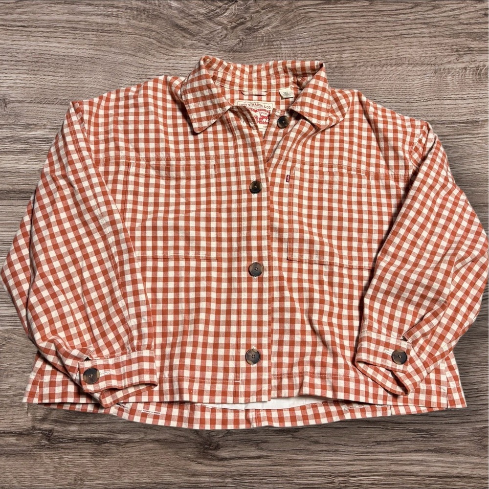 Levi's Women's Cara Cotton Gingham Shirt Jacket‎ XL
